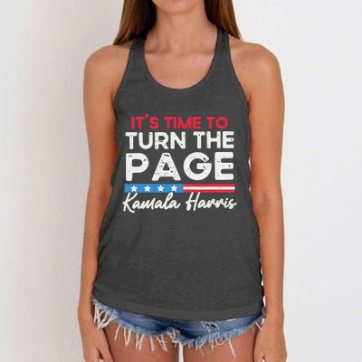 Kamala Harris 2024 ItS Time To Turn Page Women's Knotted Racerback Tank