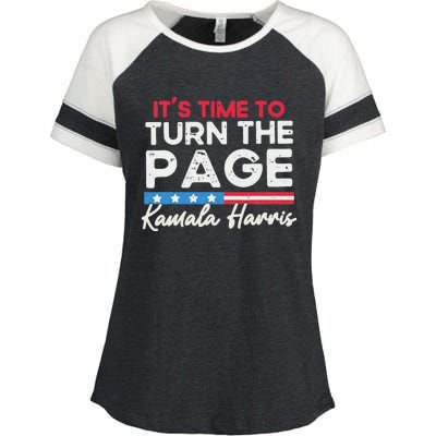 Kamala Harris 2024 ItS Time To Turn Page Enza Ladies Jersey Colorblock Tee