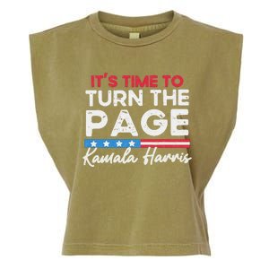 Kamala Harris 2024 ItS Time To Turn Page Garment-Dyed Women's Muscle Tee