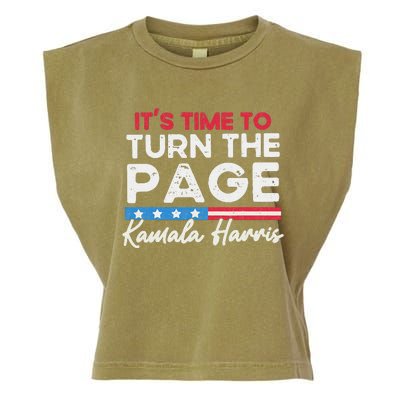 Kamala Harris 2024 ItS Time To Turn Page Garment-Dyed Women's Muscle Tee