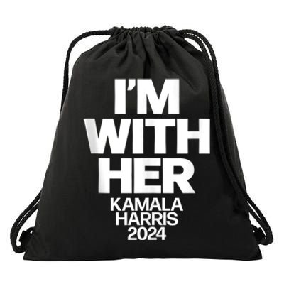 Kamala Harris 2024 Support IM With Her Kamala Harris 2024 Drawstring Bag