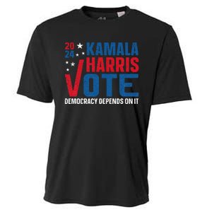 Kamala Harris 2024 Vote Democracy Depends On It Cooling Performance Crew T-Shirt