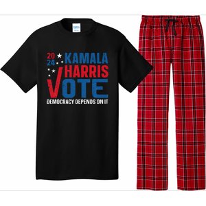 Kamala Harris 2024 Vote Democracy Depends On It Pajama Set