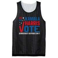 Kamala Harris 2024 Vote Democracy Depends On It Mesh Reversible Basketball Jersey Tank