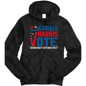 Kamala Harris 2024 Vote Democracy Depends On It Tie Dye Hoodie