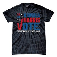 Kamala Harris 2024 Vote Democracy Depends On It Tie-Dye T-Shirt