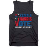 Kamala Harris 2024 Vote Democracy Depends On It Tank Top