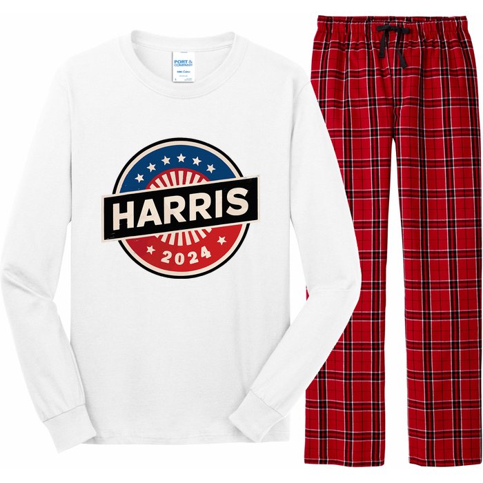 Kamala Harris 2024 For President Campaign 2024 Us Flag Long Sleeve Pajama Set