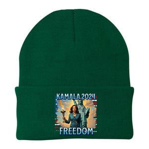 Kamala Harris 2024 For President Campaign Lady Liberty Torch Knit Cap Winter Beanie