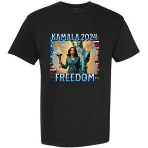 Kamala Harris 2024 For President Campaign Lady Liberty Torch Garment-Dyed Heavyweight T-Shirt