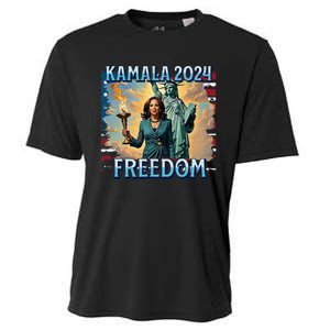 Kamala Harris 2024 For President Campaign Lady Liberty Torch Cooling Performance Crew T-Shirt