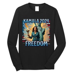 Kamala Harris 2024 For President Campaign Lady Liberty Torch Long Sleeve Shirt