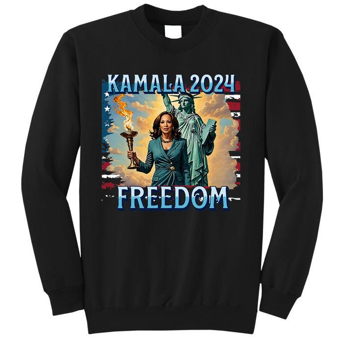 Kamala Harris 2024 For President Campaign Lady Liberty Torch Sweatshirt