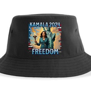 Kamala Harris 2024 For President Campaign Lady Liberty Torch Sustainable Bucket Hat