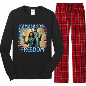 Kamala Harris 2024 For President Campaign Lady Liberty Torch Long Sleeve Pajama Set