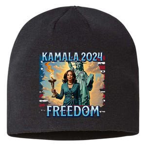 Kamala Harris 2024 For President Campaign Lady Liberty Torch Sustainable Beanie