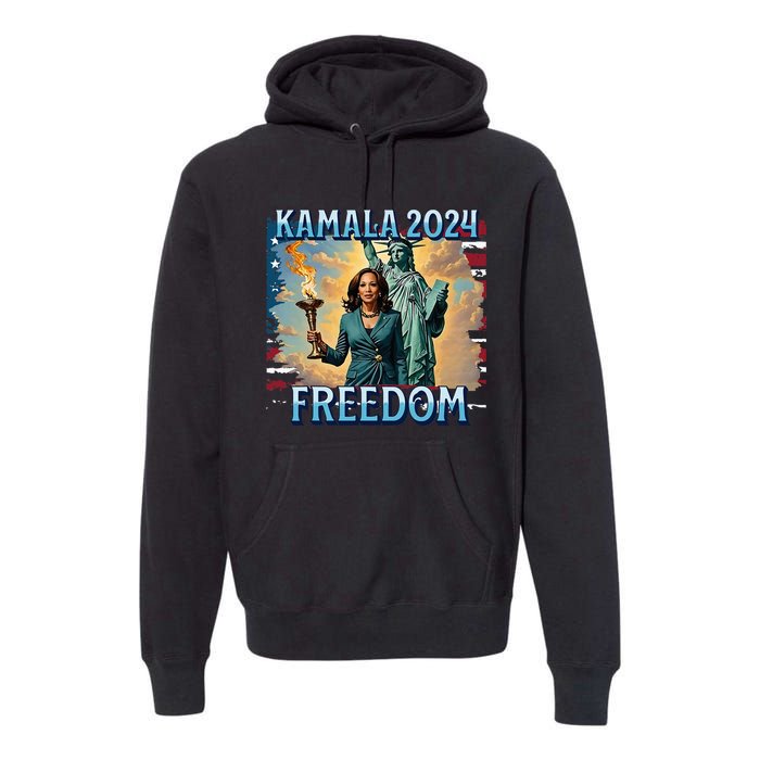 Kamala Harris 2024 For President Campaign Lady Liberty Torch Premium Hoodie