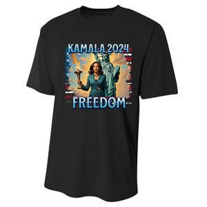 Kamala Harris 2024 For President Campaign Lady Liberty Torch Performance Sprint T-Shirt