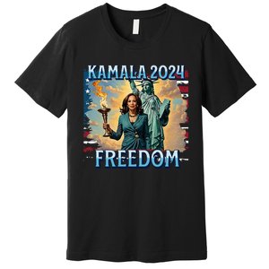 Kamala Harris 2024 For President Campaign Lady Liberty Torch Premium T-Shirt