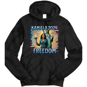 Kamala Harris 2024 For President Campaign Lady Liberty Torch Tie Dye Hoodie