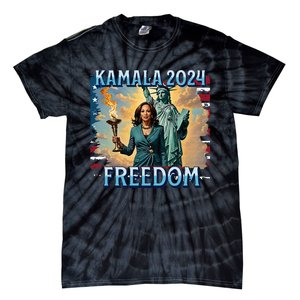 Kamala Harris 2024 For President Campaign Lady Liberty Torch Tie-Dye T-Shirt