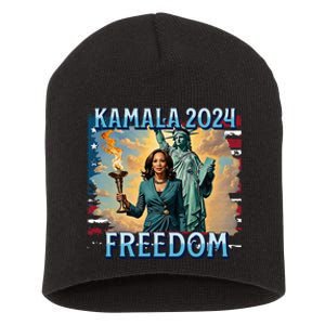 Kamala Harris 2024 For President Campaign Lady Liberty Torch Short Acrylic Beanie