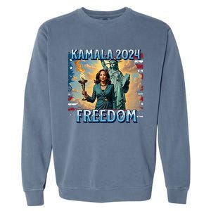 Kamala Harris 2024 For President Campaign Lady Liberty Torch Garment-Dyed Sweatshirt