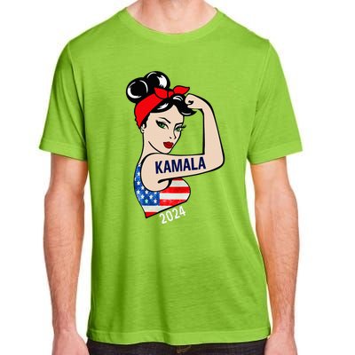 Kamala Harris 2024 President Women Funny America Flag Vote Adult ChromaSoft Performance T-Shirt