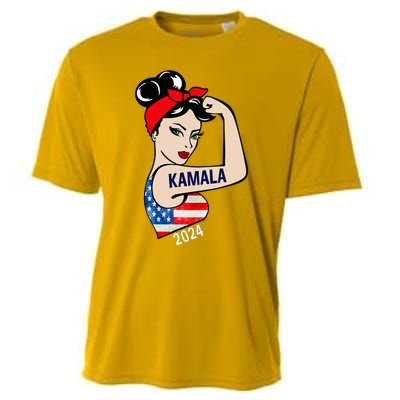 Kamala Harris 2024 President Women Funny America Flag Vote Cooling Performance Crew T-Shirt