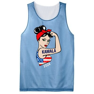 Kamala Harris 2024 President Women Funny America Flag Vote Mesh Reversible Basketball Jersey Tank