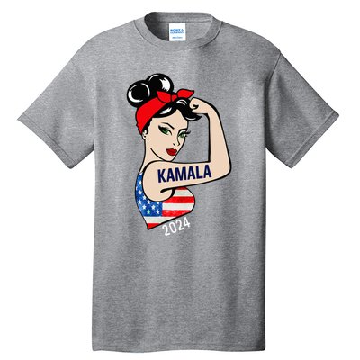 Kamala Harris 2024 President Women Funny America Flag Vote Tall T-Shirt