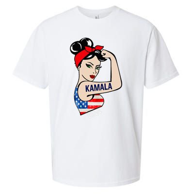 Kamala Harris 2024 President Women Funny America Flag Vote Sueded Cloud Jersey T-Shirt