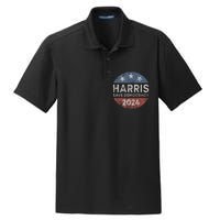 Kamala Harris 2024 Save Democracy Retro Button Election 2024 Dry Zone Grid Polo