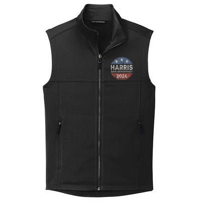 Kamala Harris 2024 Save Democracy Retro Button Election 2024 Collective Smooth Fleece Vest