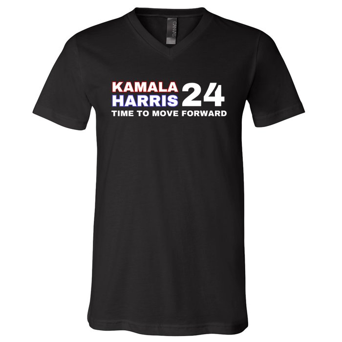 Kamala Harris 2024 Time To Move Forward V-Neck T-Shirt