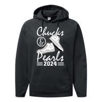 Kamala Harris 2024 Usa Election Chucks And Pearls 2024 Gift Performance Fleece Hoodie