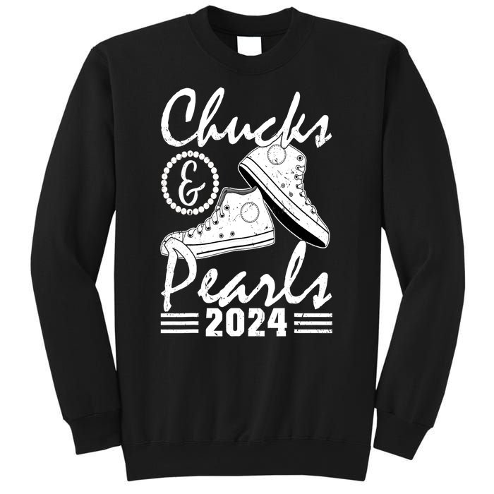 Kamala Harris 2024 Usa Election Chucks And Pearls 2024 Gift Sweatshirt