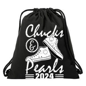 Kamala Harris 2024 Usa Election Chucks And Pearls 2024 Gift Drawstring Bag