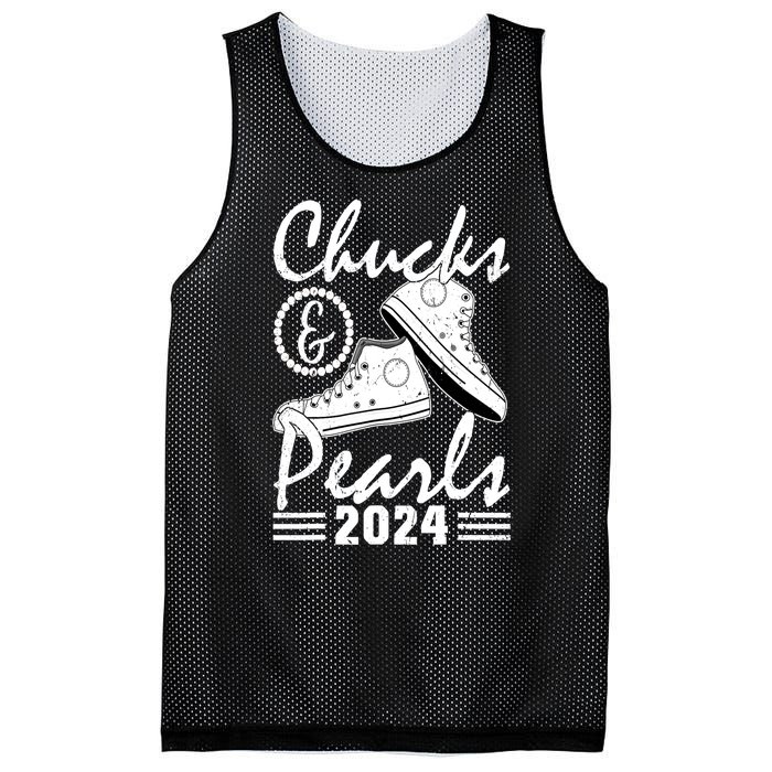 Kamala Harris 2024 Usa Election Chucks And Pearls 2024 Gift Mesh Reversible Basketball Jersey Tank