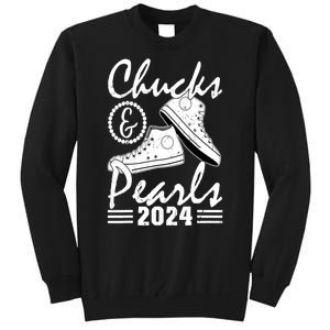 Kamala Harris 2024 Usa Election Chucks And Pearls 2024 Gift Tall Sweatshirt