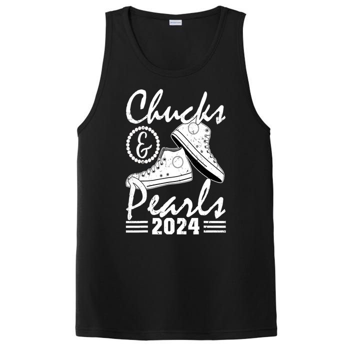 Kamala Harris 2024 Usa Election Chucks And Pearls 2024 Gift PosiCharge Competitor Tank