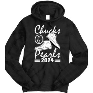 Kamala Harris 2024 Usa Election Chucks And Pearls 2024 Gift Tie Dye Hoodie