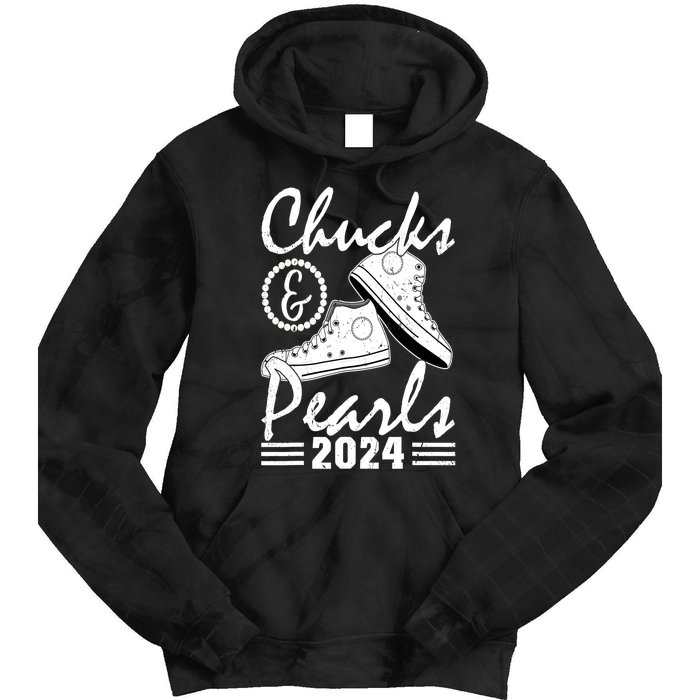 Kamala Harris 2024 Usa Election Chucks And Pearls 2024 Gift Tie Dye Hoodie