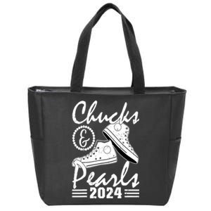 Kamala Harris 2024 Usa Election Chucks And Pearls 2024 Gift Zip Tote Bag