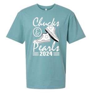 Kamala Harris 2024 Usa Election Chucks And Pearls 2024 Gift Sueded Cloud Jersey T-Shirt