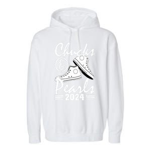 Kamala Harris 2024 Usa Election Chucks And Pearls 2024 Gift Garment-Dyed Fleece Hoodie