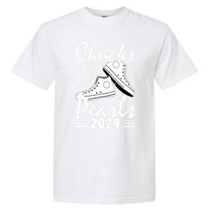 Kamala Harris 2024 Usa Election Chucks And Pearls 2024 Gift Garment-Dyed Heavyweight T-Shirt