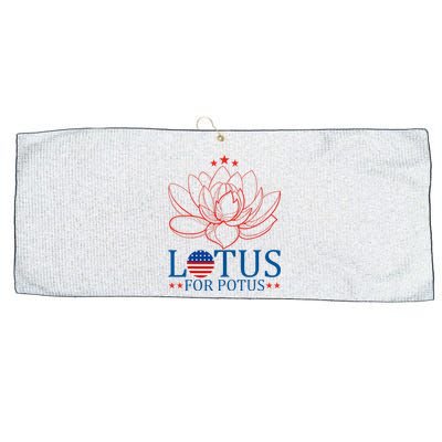 Kamala Harris 2024 Lotus For Potus President Trend Election Large Microfiber Waffle Golf Towel