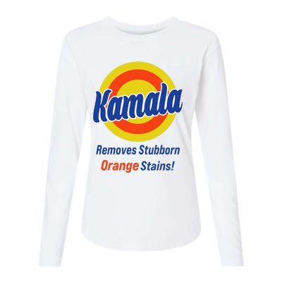 Kamala Harris 2024 Removes Stubborn Orange Stains Womens Cotton Relaxed Long Sleeve T-Shirt