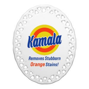 Kamala Harris 2024 Removes Stubborn Orange Stains Ceramic Oval Ornament